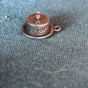Silver 'Happy Cake' Charm Pendant